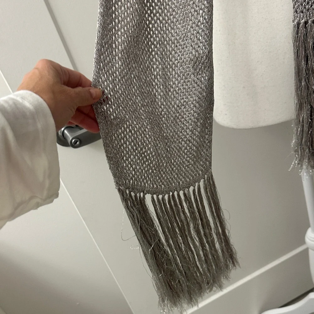 Missoni Smoking Scarf with Fringe RARE Silver - Picture 5 of 6